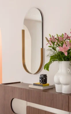 Online KARE Design Lustro wiszące Hipster Oval 114x50 cm złote - KARE