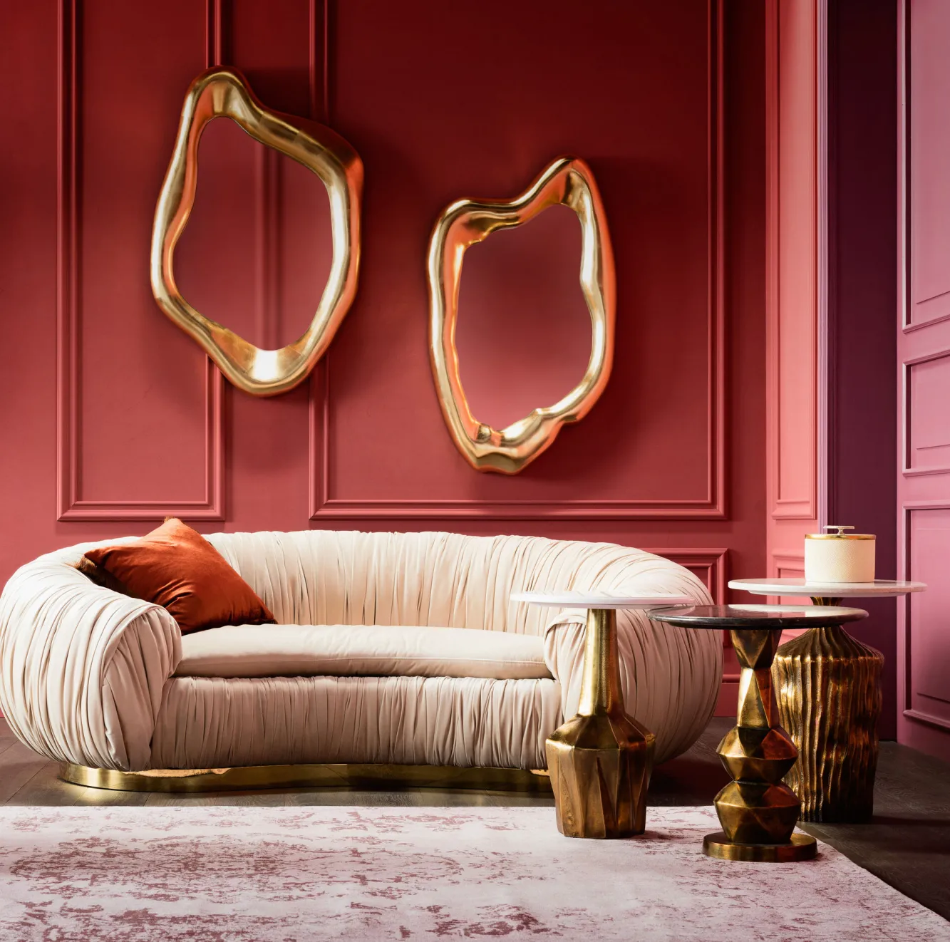 Fashion KARE Design Lustro wiszące Hologram 117x68 cm złote - KARE