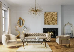 Discount KARE Design Lustro wiszące Hologram 119x76 cm złote - KARE