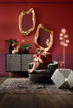 Discount KARE Design Lustro wiszące Hologram 119x76 cm złote - KARE