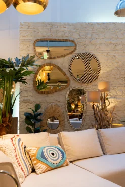 Clearance KARE Design Lustro wiszące naturalne do salonu 65x77 cm - KARE