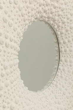 Outlet KARE Design Lustro wiszące okrągłe białe motyw muszli Ø110 cm - KARE