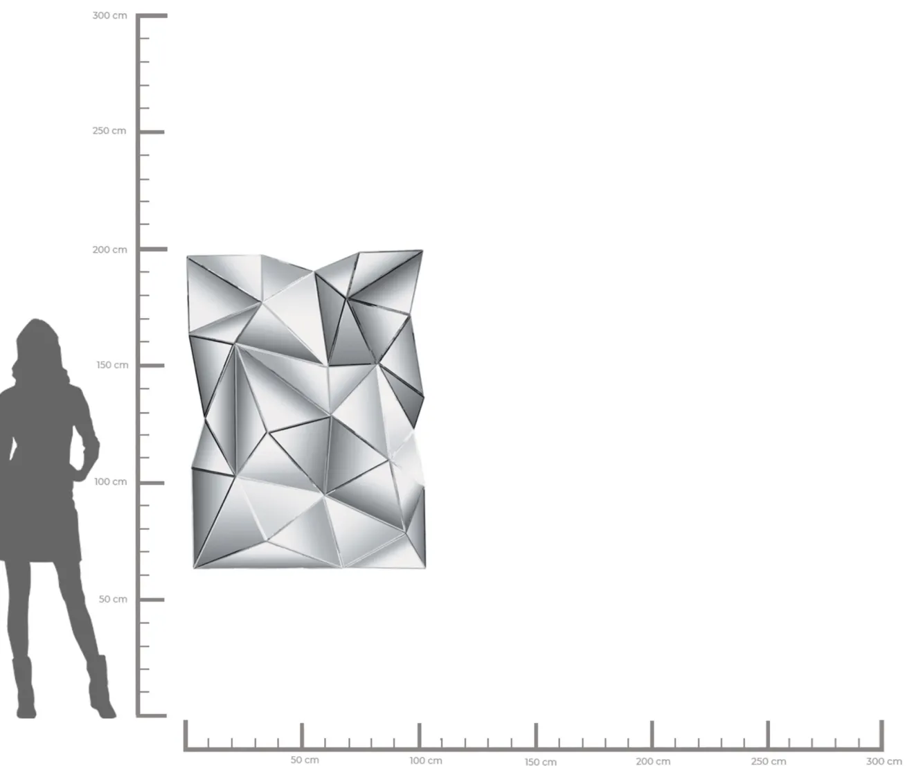 Fashion KARE Design Lustro wiszące Prisma 140x105 cm srebrne - KARE