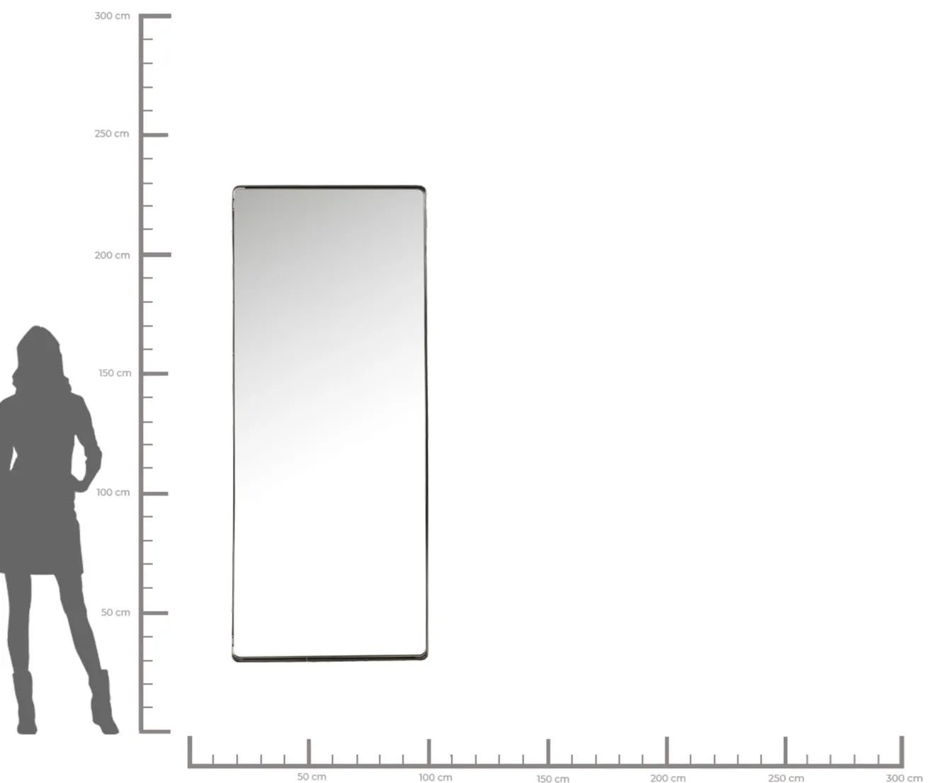 Fashion KARE Design Lustro wiszące Shadow Soft 200x80 cm czarne - KARE