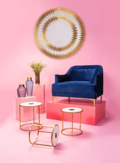 Online KARE Design Lustro wiszące Solare Gold Ø132 cm złote - KARE