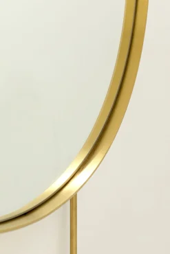 Discount KARE Design Lustro wiszące z półką Art ∅60 cm złote - KARE