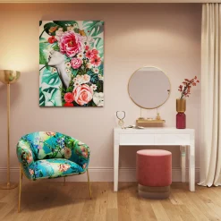 Discount KARE Design Lustro wiszące z półką Art ∅60 cm złote - KARE