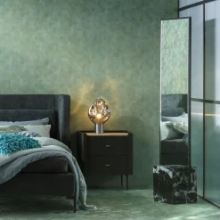 Hot KARE Design Lustro z czarną ramą 46x180 cm podstawa z marmuru - KARE