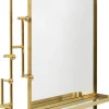 Sale KARE Design Lustro z półką i wieszakami złote 102x150 cm - KARE