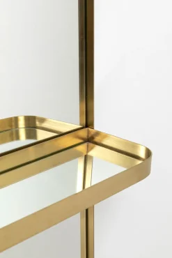 Sale KARE Design Lustro z półką i wieszakami złote 102x150 cm - KARE