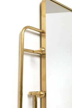 Sale KARE Design Lustro z półką i wieszakami złote 102x150 cm - KARE