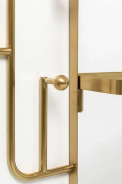 Sale KARE Design Lustro z półką i wieszakami złote 102x150 cm - KARE