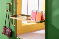 Sale KARE Design Lustro z półką i wieszakami złote 102x150 cm - KARE