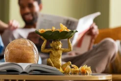 Clearance KARE Design Misa dekoracyjna Banana Leaf 24x22 cm zielono-złota - KARE