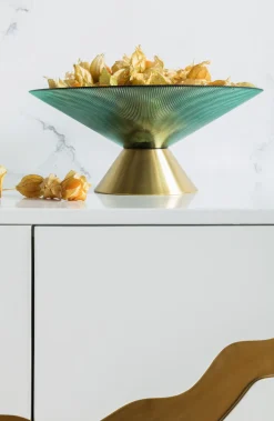 Fashion KARE Design Misa dekoracyjna Birdie Ø35x15 cm turkusowa - KARE