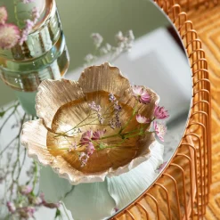 Discount KARE Design Misa dekoracyjna Flower Bloom Ø20 cm kremowo-złota - KARE