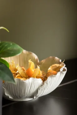 Discount KARE Design Misa dekoracyjna Flower Bloom Ø20 cm kremowo-złota - KARE