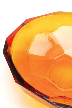 Outlet KARE Design Misa dekoracyjna szkło z recyklingu pomarańczowe Ø34 cm - KARE