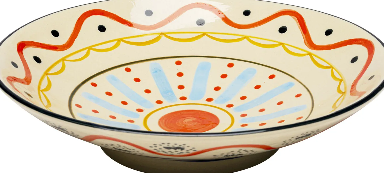 Sale KARE Design Misa dekoracyjna z ceramiki boho kolorowe wzory Ø28 cm - KARE