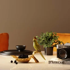 Sale KARE Design Miseczka dekoracyjna Parrot Guard 21x14 cm zielono-złota - KARE