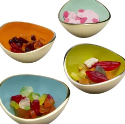 Discount KARE Design Miseczki do przekąsek kolorowe gładkie z aluminium ręczne wykonanie 4-set 250 ml - KARE