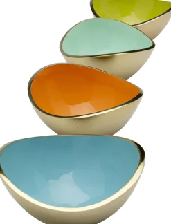 Discount KARE Design Miseczki do przekąsek kolorowe gładkie z aluminium ręczne wykonanie 4-set 250 ml - KARE