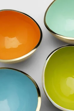 Discount KARE Design Miseczki do przekąsek kolorowe gładkie z aluminium ręczne wykonanie 4-set 250 ml - KARE