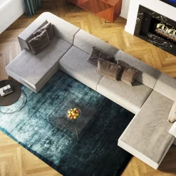 Best KARE Design Narożnik duży do salonu modułowy w kształcie U 434x182 cm szary - KARE