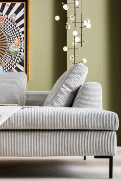 Fashion KARE Design Narożnik Gianni Cord 290x167 cm szary prawy - KARE