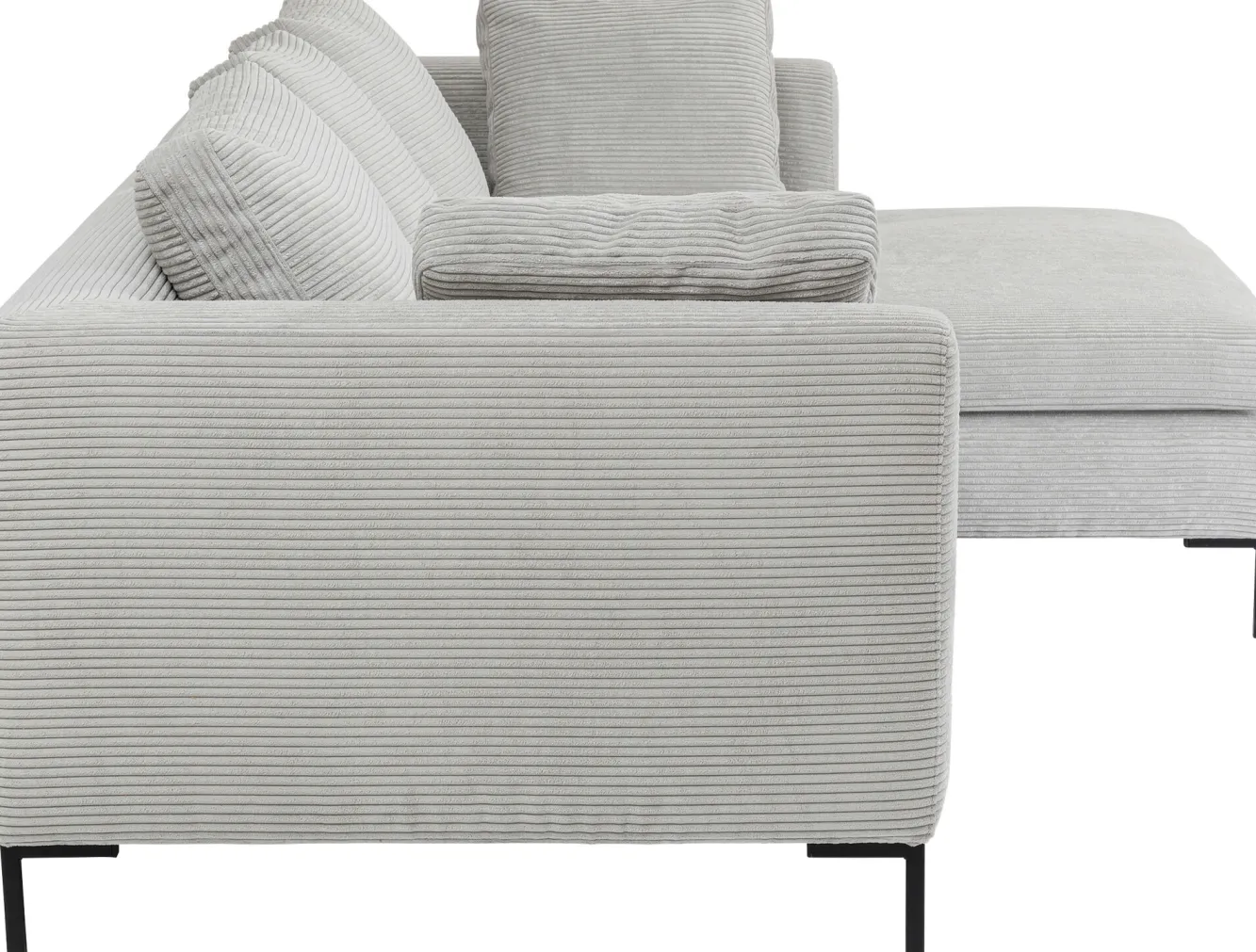 Fashion KARE Design Narożnik Gianni Cord 290x167 cm szary prawy - KARE