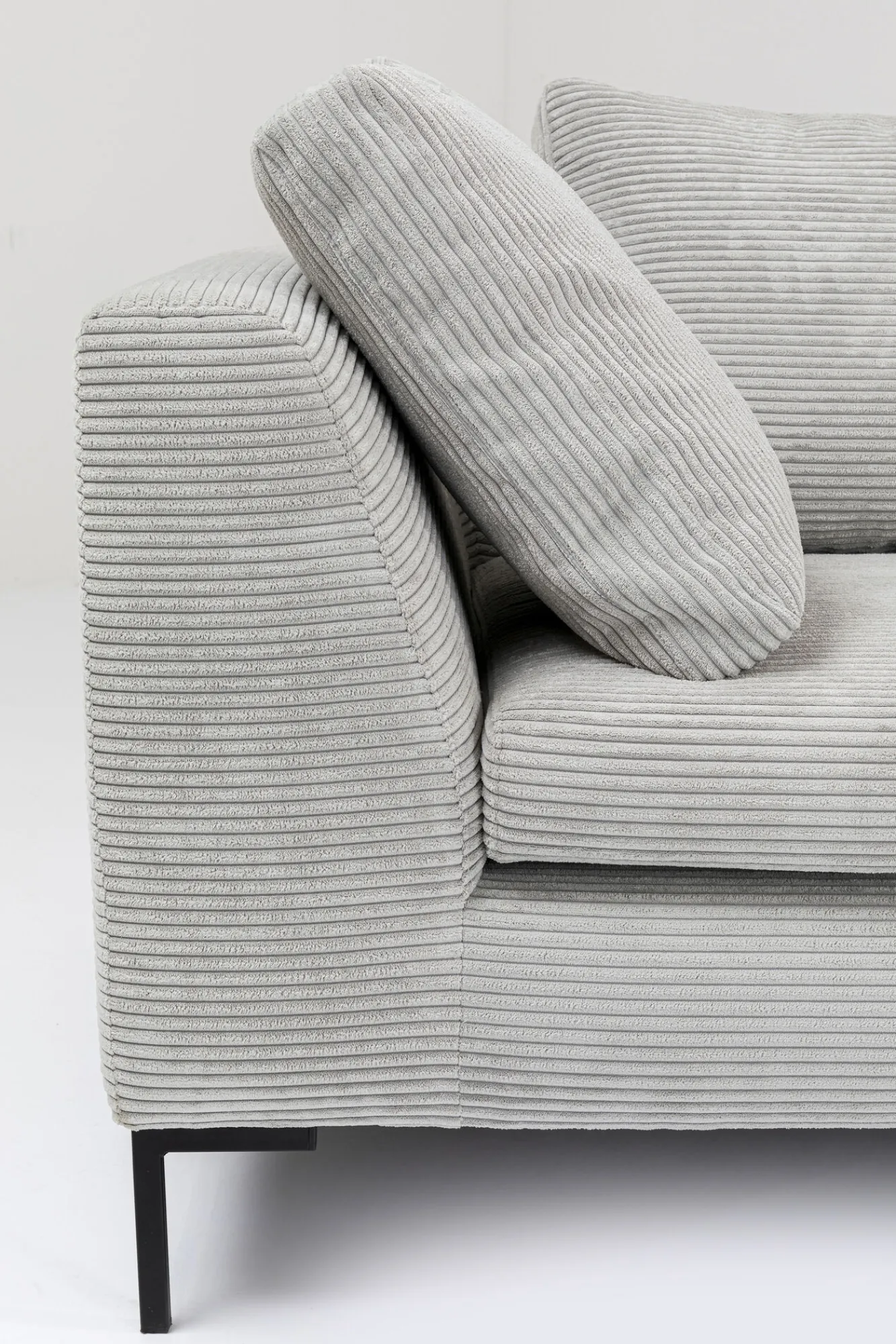 Fashion KARE Design Narożnik Gianni Cord 290x167 cm szary prawy - KARE