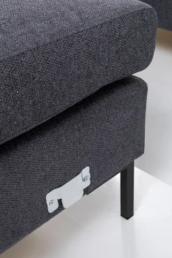 Fashion KARE Design Narożnik Gianni 290x167 cm szary lewy - nogi czarne - KARE