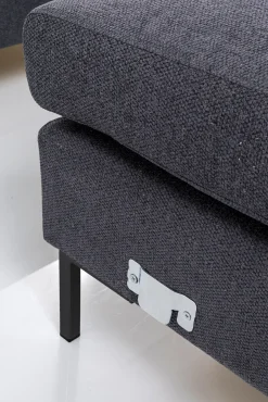 New KARE Design Narożnik Gianni 290x167 cm szary prawy - nogi czarne - KARE