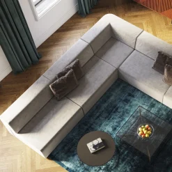 Fashion KARE Design Narożnik Infinity Chenille 100x100 cm prawy szary - KARE