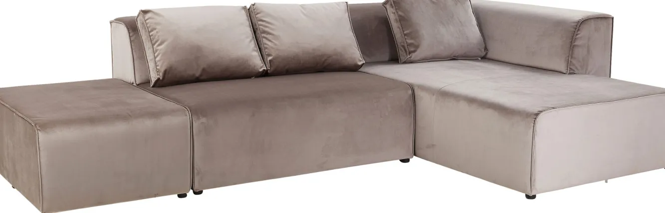 Outlet KARE Design Narożnik Infinity Velvet 302x182 cm taupe prawy - KARE