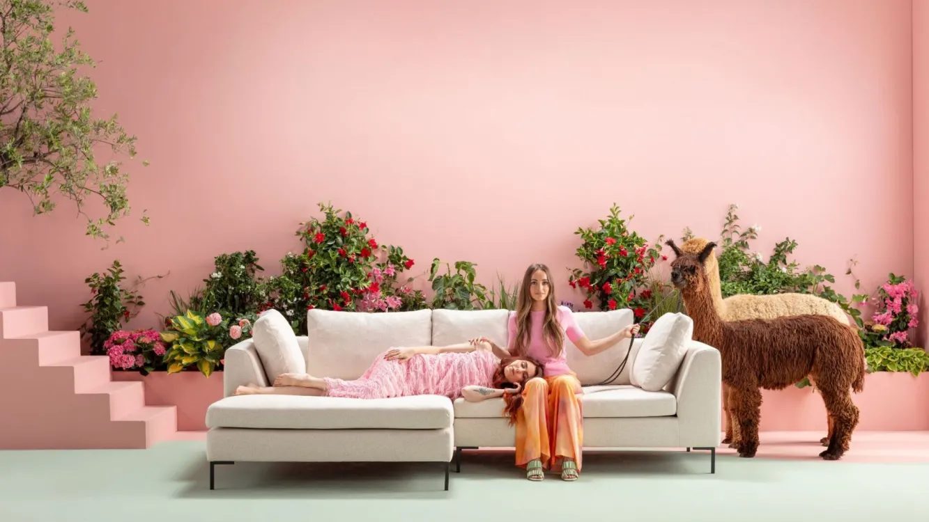 Discount KARE Design Narożnik lewy w kolorze kremowym nogi stalowe 250x167 cm - KARE