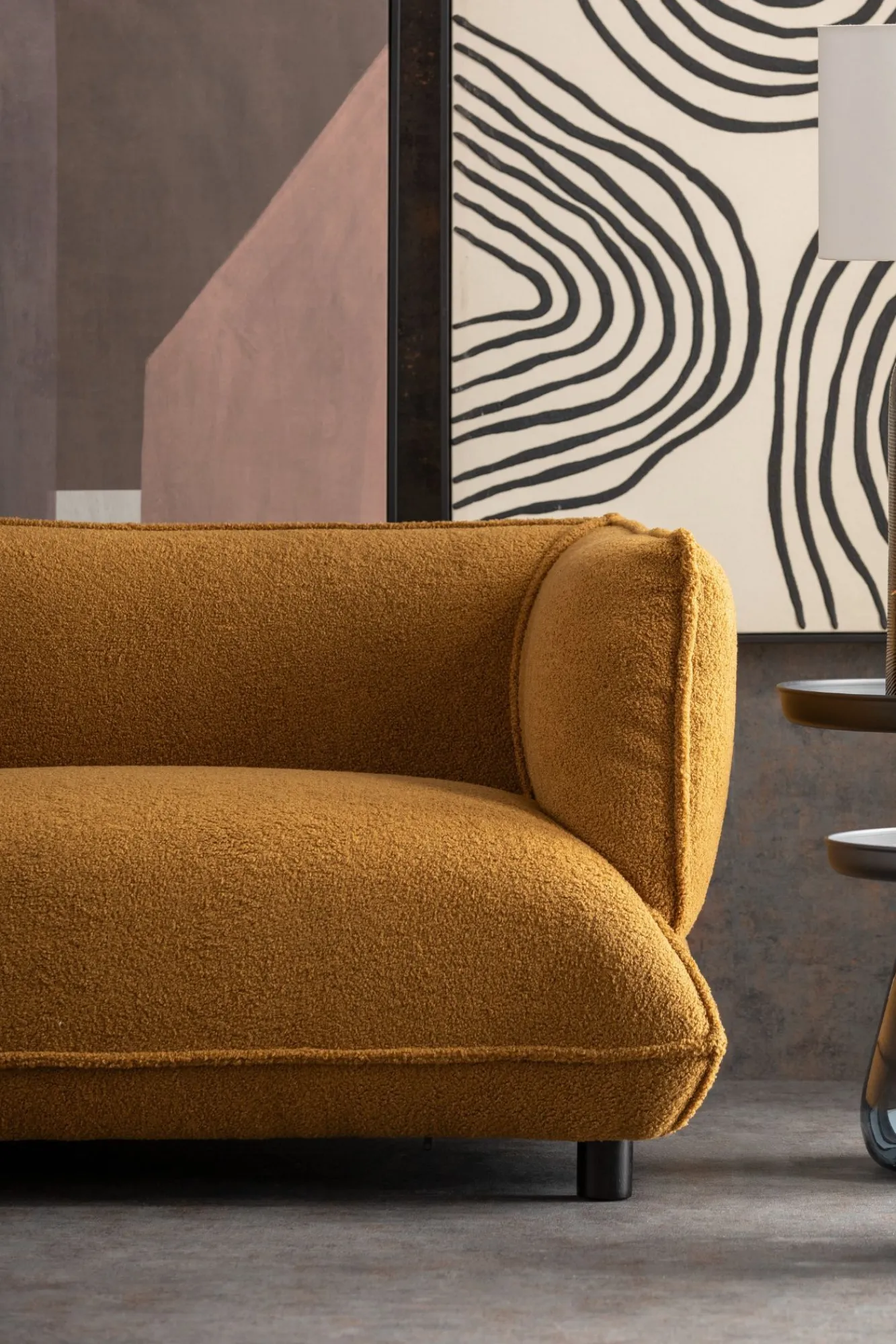 Best KARE Design Narożnik lewy w kolorze żółtym tkanina pluszowa 302x160 cm - KARE