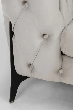 Outlet KARE Design Narożnik lewy welurowy pikowany taupe glamour 240x180 cm nogi czarne - KARE