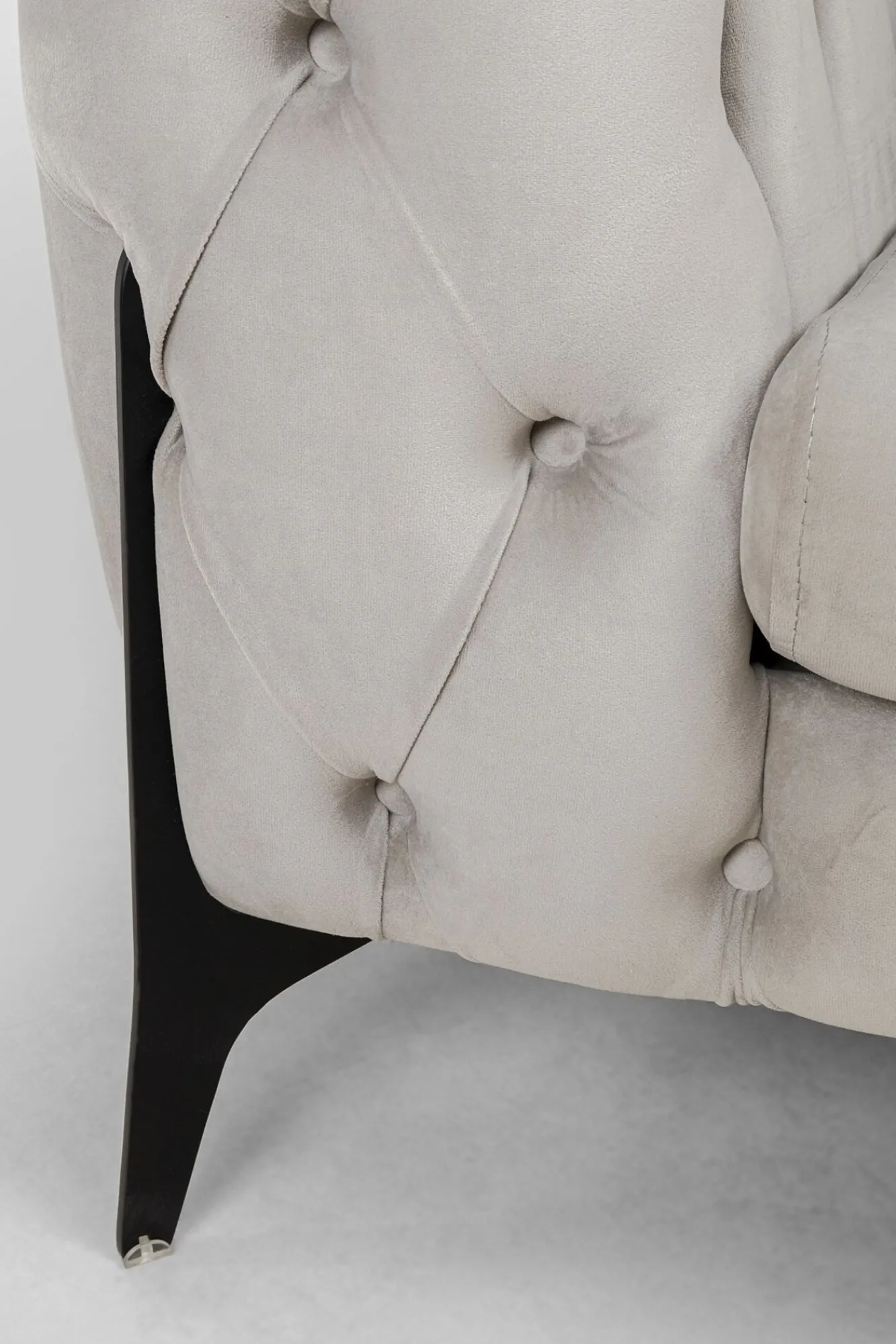 Outlet KARE Design Narożnik lewy welurowy pikowany taupe glamour 240x180 cm nogi czarne - KARE