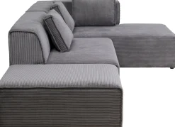 Fashion KARE Design Narożnik modułowy sztruksowy szary prawy 306x182 cm - KARE