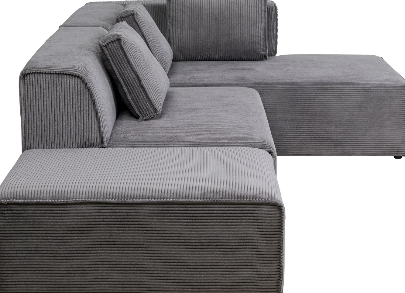 Fashion KARE Design Narożnik modułowy sztruksowy szary prawy 306x182 cm - KARE