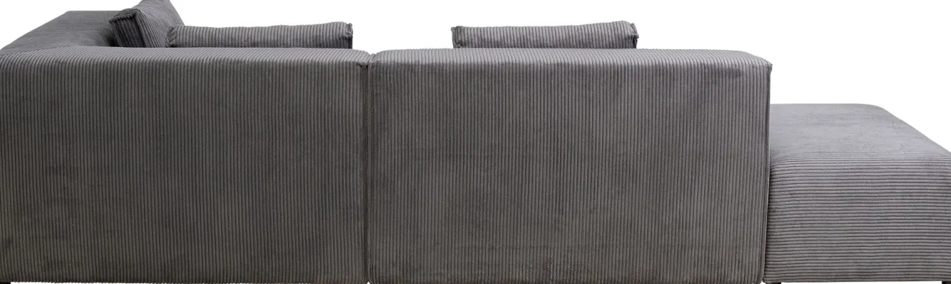 Fashion KARE Design Narożnik modułowy sztruksowy szary prawy 306x182 cm - KARE