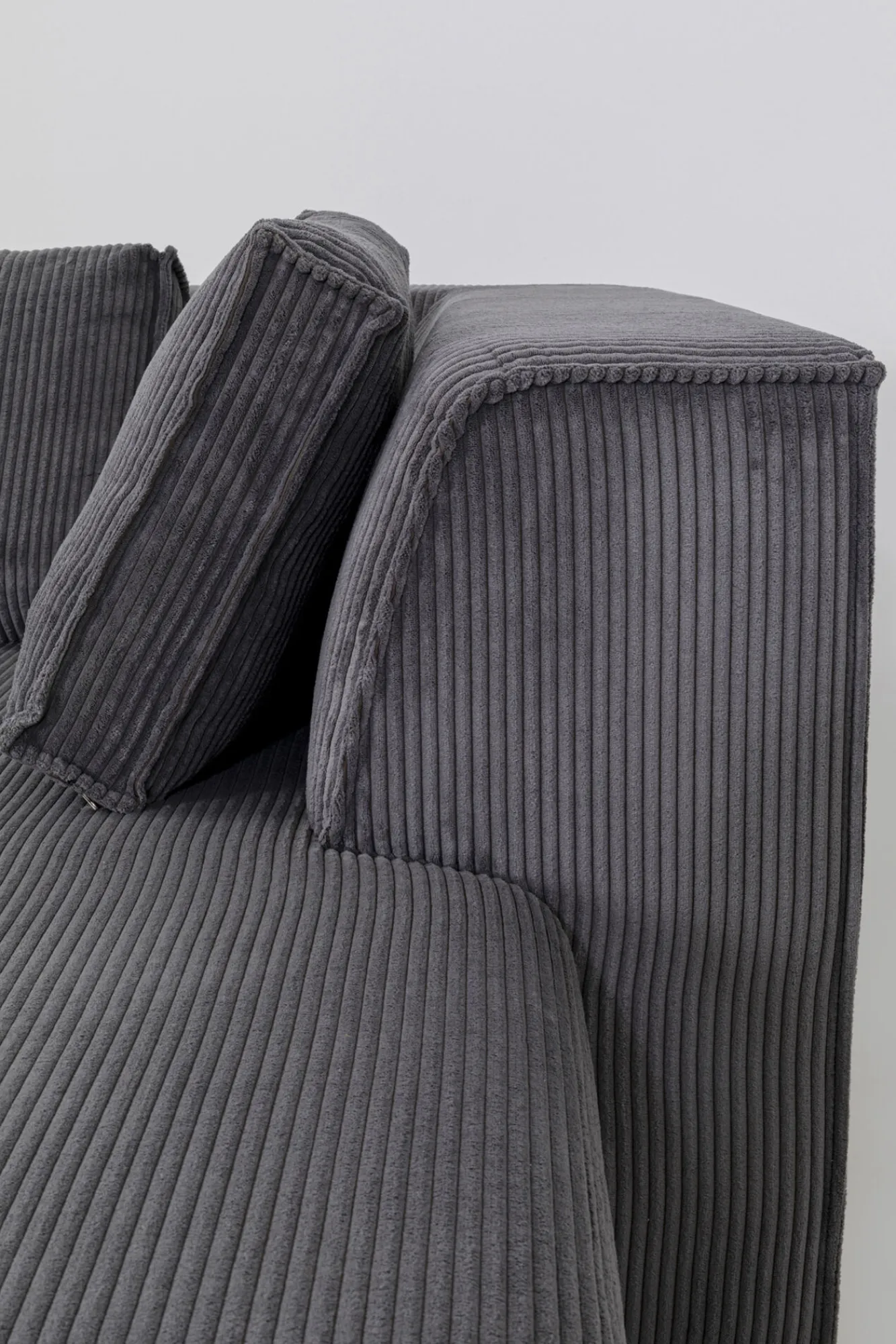 Fashion KARE Design Narożnik modułowy sztruksowy szary prawy 306x182 cm - KARE