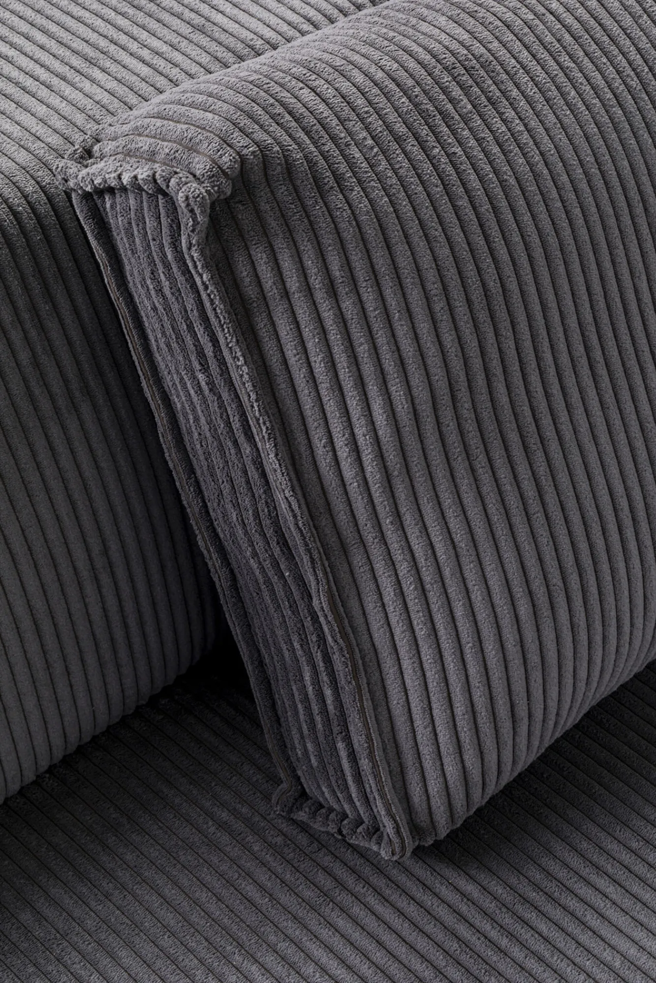 Fashion KARE Design Narożnik modułowy sztruksowy szary prawy 306x182 cm - KARE