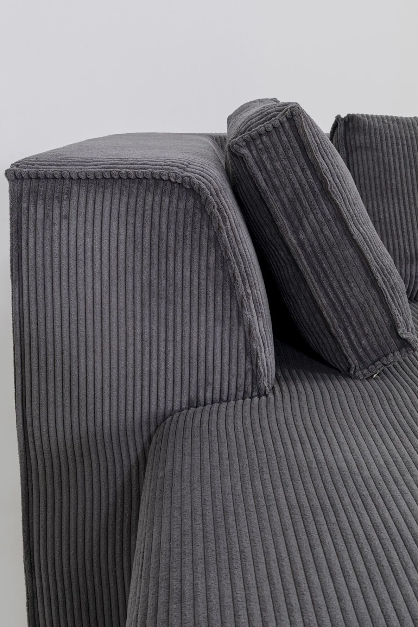 Hot KARE Design Narożnik modułowy sztruksowy szary lewy 306x182 cm - KARE