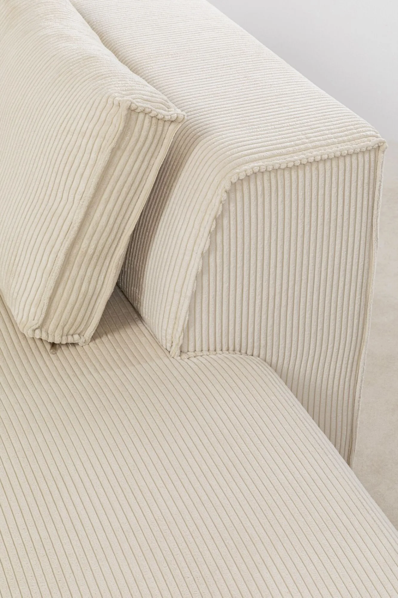 Hot KARE Design Narożnik modułowy sztruksowy kremowy prawy 306x182 cm - KARE