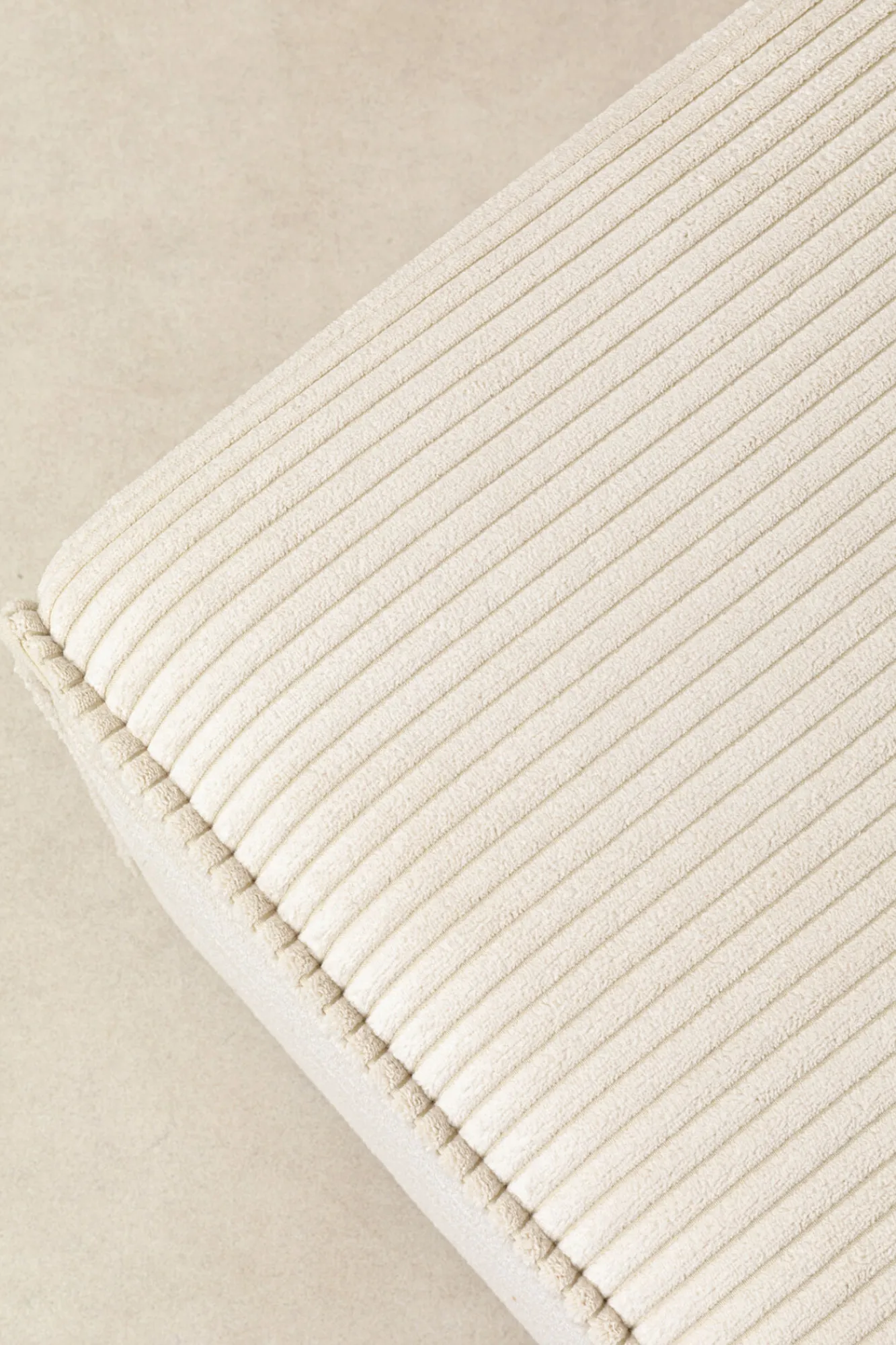 Hot KARE Design Narożnik modułowy sztruksowy kremowy prawy 306x182 cm - KARE