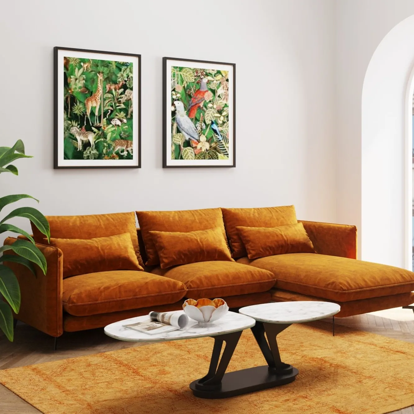 Clearance KARE Design Narożnik Monza 296x175 cm kolor curry - prawy - KARE