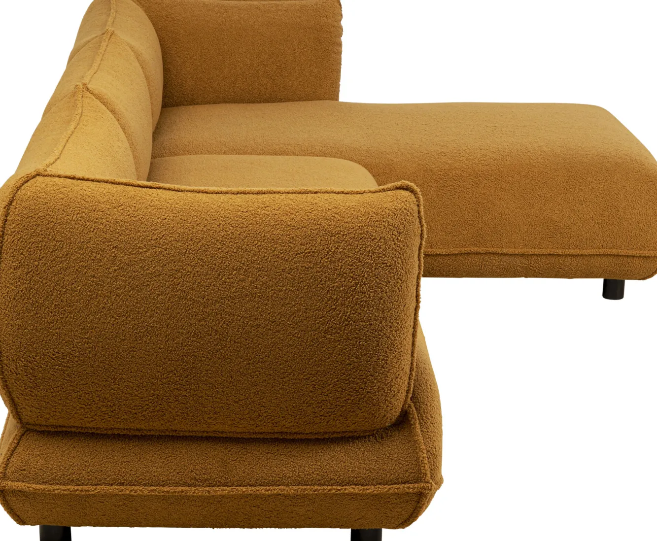 Best KARE Design Narożnik prawy w kolorze żółtym tkanina pluszowa 302x160 cm - KARE