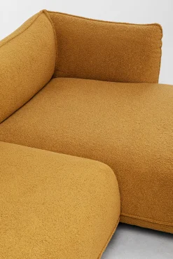 Best KARE Design Narożnik prawy w kolorze żółtym tkanina pluszowa 302x160 cm - KARE